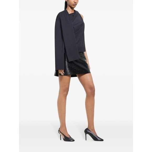Courrèges Mid-Rise Black Cotton Blend Skirt - NWT